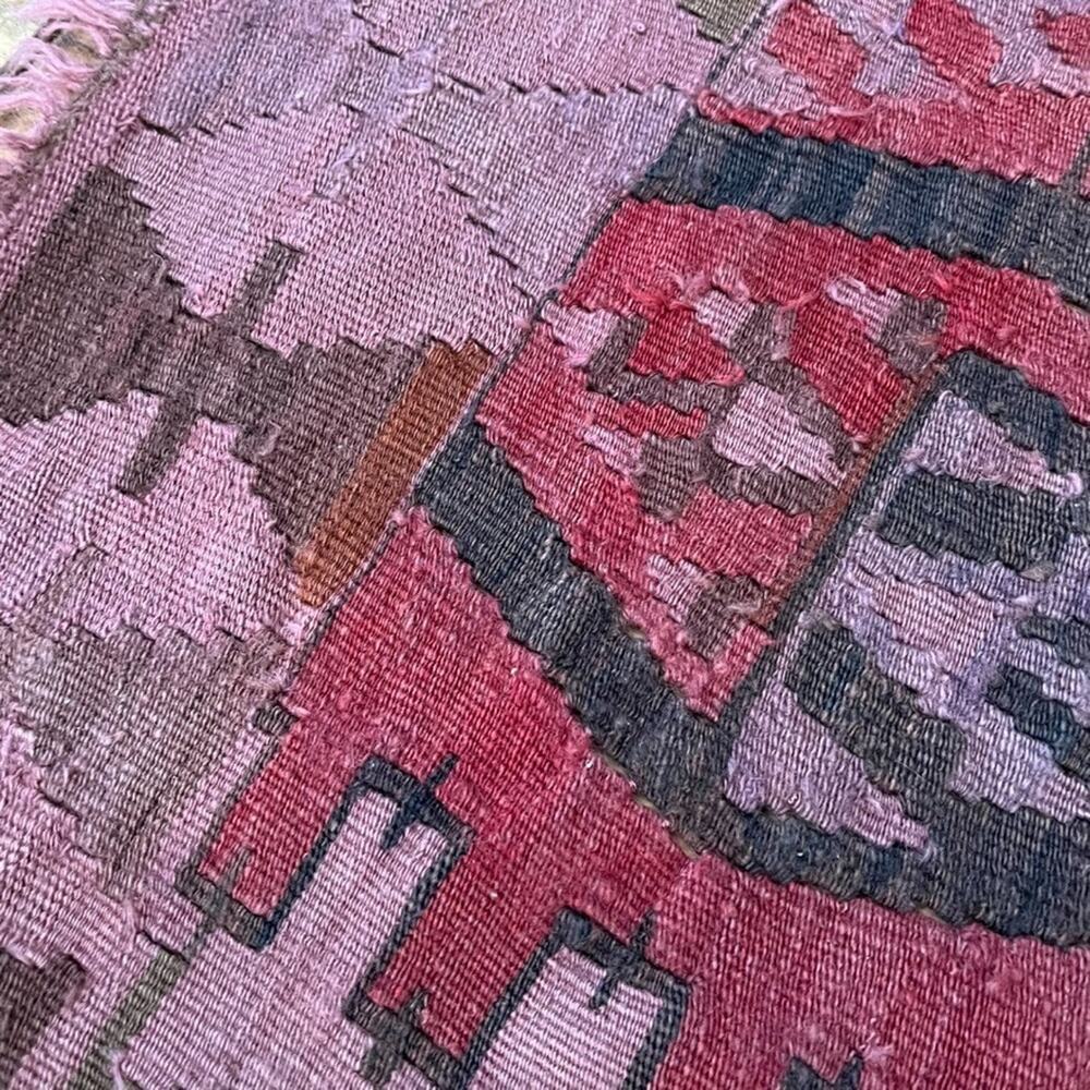 Vintage Turkish Flat Woven Rug Home Decor Wool Kilim 55x36" - Picture 2 of 9